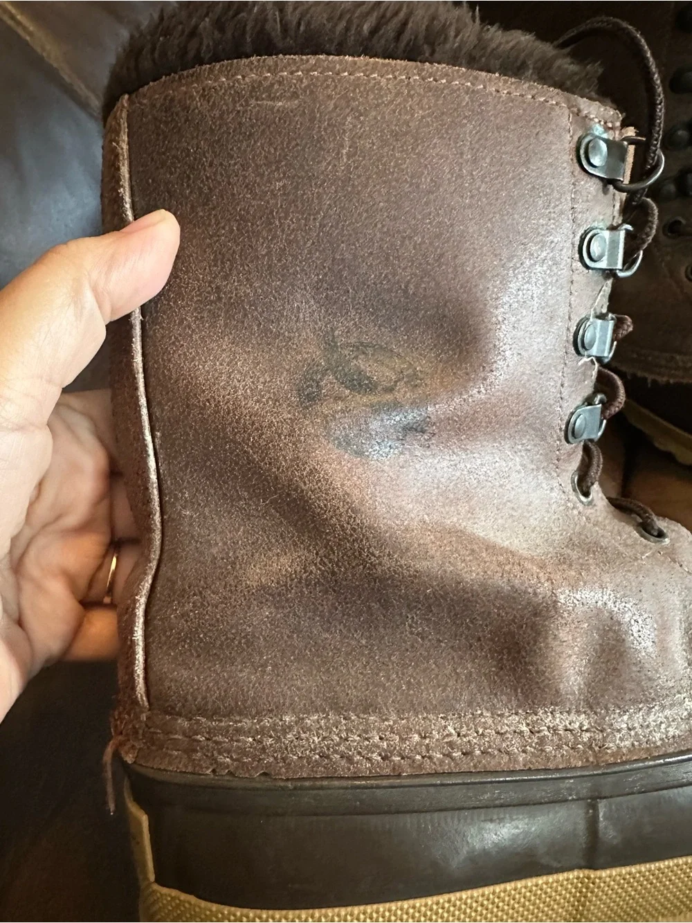 Eddie Bauer for sorel womans Brown Insulated Winter Rain Boots